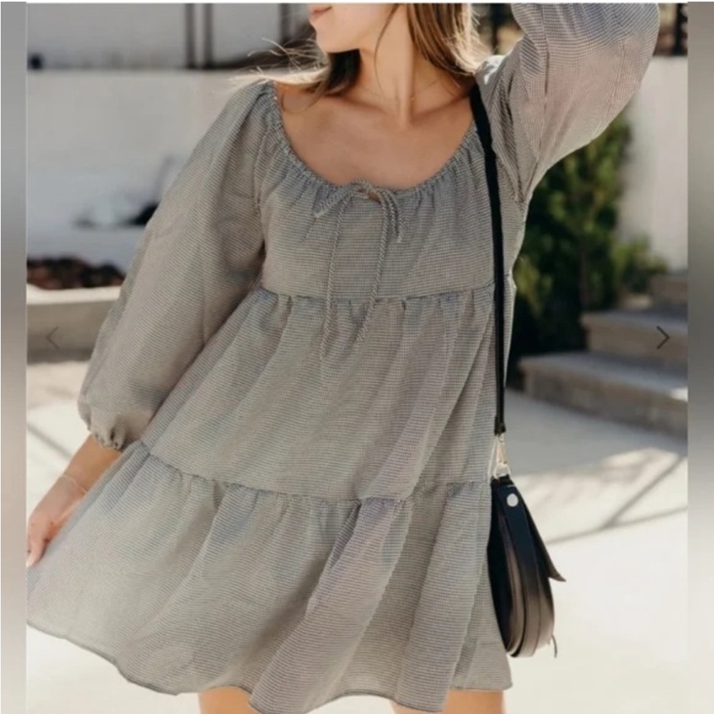 Carly Jean Los Angeles GinghamTiered Dress